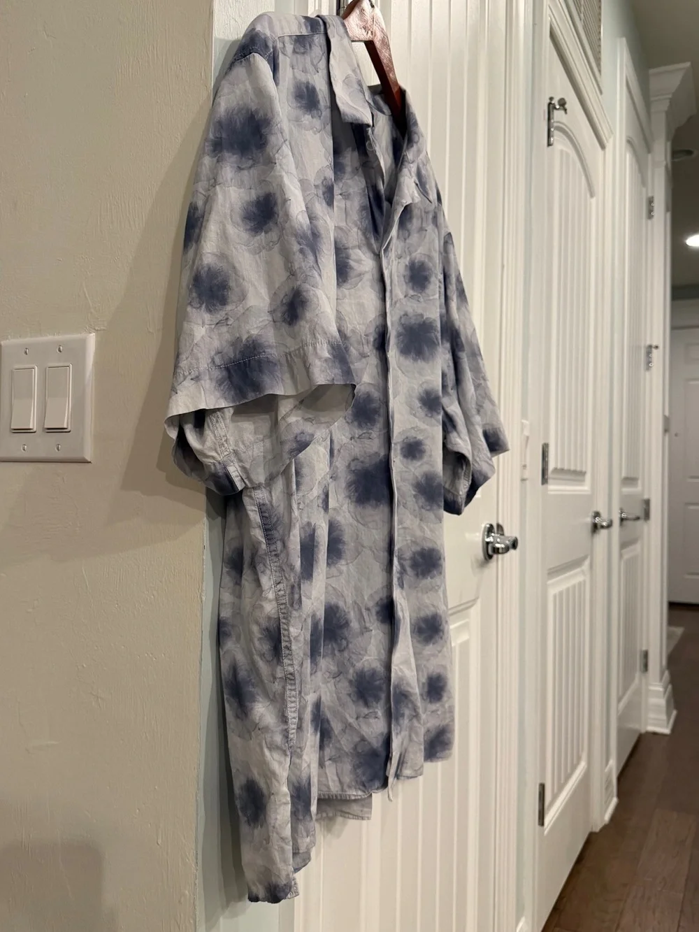 Banana Republic XXL Tall Organic Cotton Floral Print Camp Collar Shirt